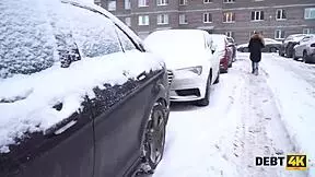 Debt4k collector enjoys tender mouth and shaved pussy of adorable debtor in reality sex for cash