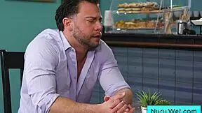 Are you ready for my wet nuru massage, client? Nicole Aria teases Seth Gamble.