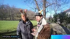 Mia Trejsi and Katy Rose in double vaginal foursome with blowjob and licking