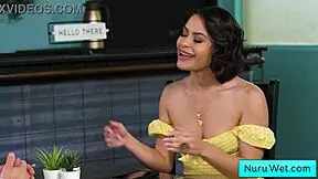 Are you ready for my wet nuru massage, client? Nicole Aria teases Seth Gamble.