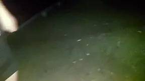 Curvy brunette takes two cocks roughly on roadside after party