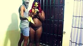 Gave my ebony tenant big black cock she loved as new year gift