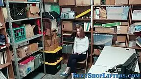 Ginger teen shoplifts in high definition reality store scene