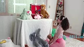 She says, 'I'm fucking the puppet master with my pigtails bouncing.'