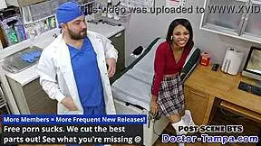 I Became Doctor Tampa to Humiliate Ebony Solana During Her Cheerleading Physical at Doctor-TampaCom.