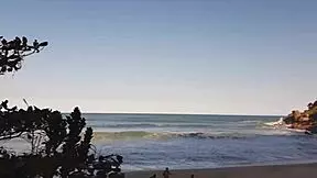 Latina licks big clit on beach relaxation day