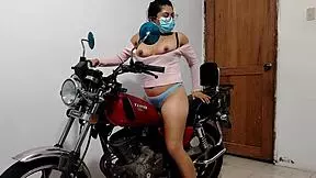 my stepdaughter teases me with sexy lingerie video in her room