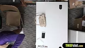 the lucky cop caught the sulky blonde shoplifter and decided to punish her with rough fucking