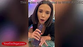 Innocent Tiny 18+ Girl Eve Sweet Plays Feet Games On Big Dildo