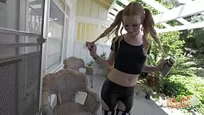 coed katy kiss, filthy fuck fiend, gets pussy packed hard while wearing sneakers