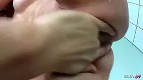 Perfect Body Japanese Step-Sister Gives Blowjob And Titjob In Bathtub.