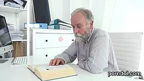 Nice bookworm seduced by older mentor