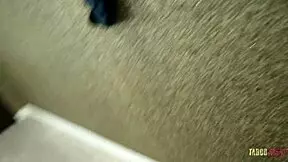 Sexy latina teen masturbates with dildo. Watches porn movie