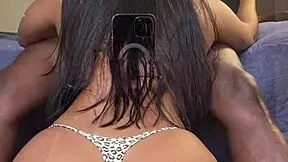 while her husband is away, this brunette amateur couple engages in intense face fucking and deepthroat with bbc