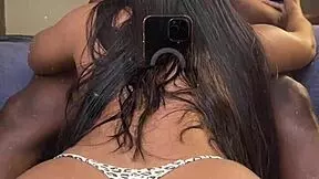 while her husband is away, this brunette amateur couple engages in intense face fucking and deepthroat with bbc