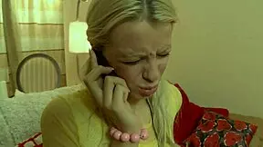 Blonde teen in doggystyle position