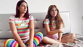 Putalocura - Latina teens Marina Gold and Rosie Cage fucking and swallowing Torbe's load! 😍