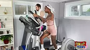 petite ebony teen getting ass nailed by monster cock at gym?