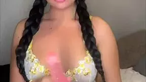 Horny british slut girlfriend squirts on webcam during solo orgasm 😈