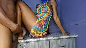 a quick fuck in the living room with the embarrassed neighbor