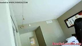 pov of amateur latina stepteen taking big cock cum in mouth, pushing boundaries.