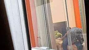 Mexican nurse Miranda banging her lover with the window wide open!