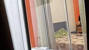 Mexican nurse Miranda banging her lover with the window wide open!