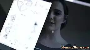 busty milf dominates cute stepdaughter in a classy shaved pussy session. full of muff diving and big tits.