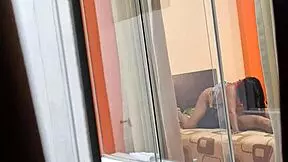 Mexican nurse Miranda banging her lover with the window wide open!