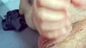 Stepdaughter jerks stepfather when home alone.