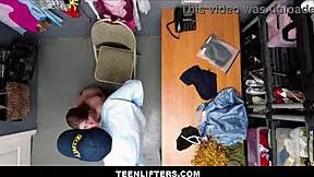 teenlifters - hot teen 18+ shoplifter lucy foxx squirts for officer