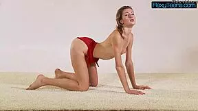 Najdenko the Hot Flexy Teen 18+ Shows Off in Gym