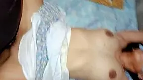 new hired nanny performs first task with cum on her juicy pussy in dorm close up