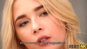 Debt4k fascinating blonde with curly hair fucked by debt collector for rough oral and sex