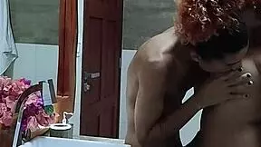 Passionate Couple Feels Intense Pleasure In Bathroom With Cum In Mouth