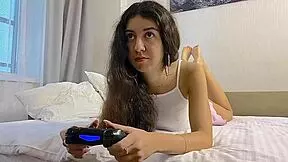 Cum In Stepsister's Ass While She Plays Video Game