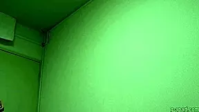 Petite girl changes from high-cut leotard to string bikini