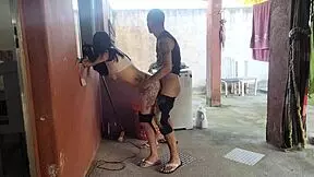 Maid couldn't resist rough fucking with erect cock after wife left.