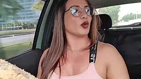 I creampied while fulfilling his foot fetish in the car