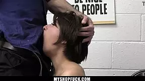 teen tries everything to prevent guard from calling police in pov scene