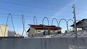 i caught my sexy athletic neighbor using a dildo in the backyard