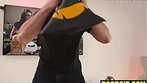 Horny asian teen humped by big dick neighbor on halloween