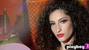 beautiful curly teen lina jade poses with her curvy ass for playboy