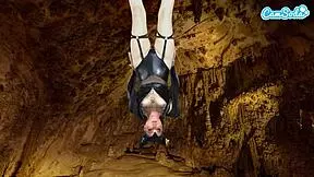 Hot Amateur Teen Masturbates Upside Down In Bat Costume