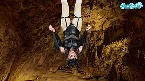 Hot Amateur Teen Masturbates Upside Down In Bat Costume