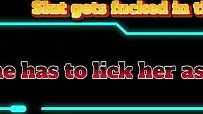 I fucked that slave in the ass, then she licked mine clean