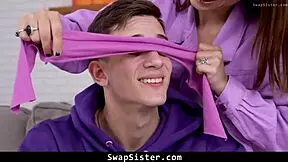 Stepsisters Care for Stepbrothers with Taboo Blowjob