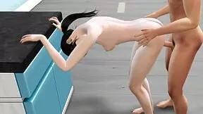 Hot Korean girl blows boyfriend's cock! Licks and orgasms bent over.