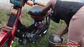 I told him, just pound me after washing my husband's bike, and he did hardcore!