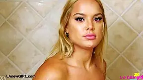 Mesmerizing Blonde Model, How Do You Enjoy That Sensual Shower?